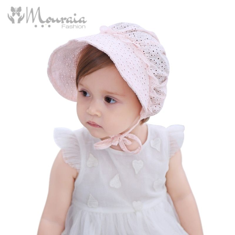 Princess Baby Girl Hat Summer Lace-up Cotton Baby Bonnet Enfant Lace Sun Cap for 0-18M Pink/White Princess Baby Girl Hat Summer Lace-up Cotton Baby Bonnet Enfant Lace Sun Cap for 0-18M Pink/White