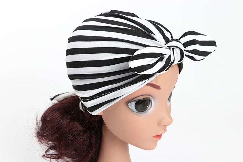 Fashion Striped Baby Hat with Bow Multicolor Elastic Infant Baby Beanie Beach Turban Cap Accessories Fashion Striped Baby Hat with Bow Multicolor Elastic Infant Baby Beanie Beach Turban Cap Accessories