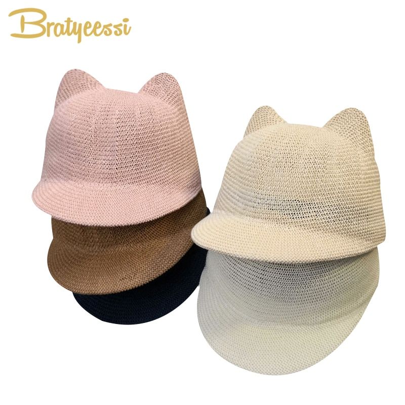 New Straw Baby Cap for Boy Girl Solid Summer Baby Sun Hat with Ears Beach Kids Snapback Hats Children Baseball Cap 1 PC New Straw Baby Cap for Boy Girl Solid Summer Baby Sun Hat with Ears Beach Kids Snapback Hats Children Baseball Cap 1 PC