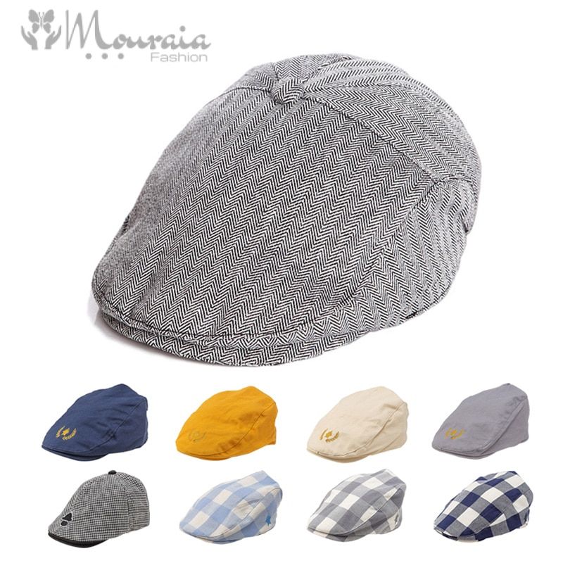 Fashion Baby Hat Handsome Cotton Linen Baby Boy Cap Beret Elastic Kids Hat Baby Accessories for 1-2 Years 3 Colors