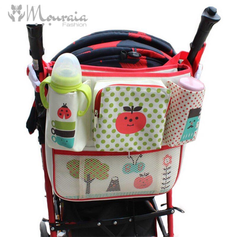 5 Colors Crib/Stroller Organizer Bag for Baby Carriage/Prams Cartoon Oxford Baby Stroller Mother Bag Accessories 33*34 cm