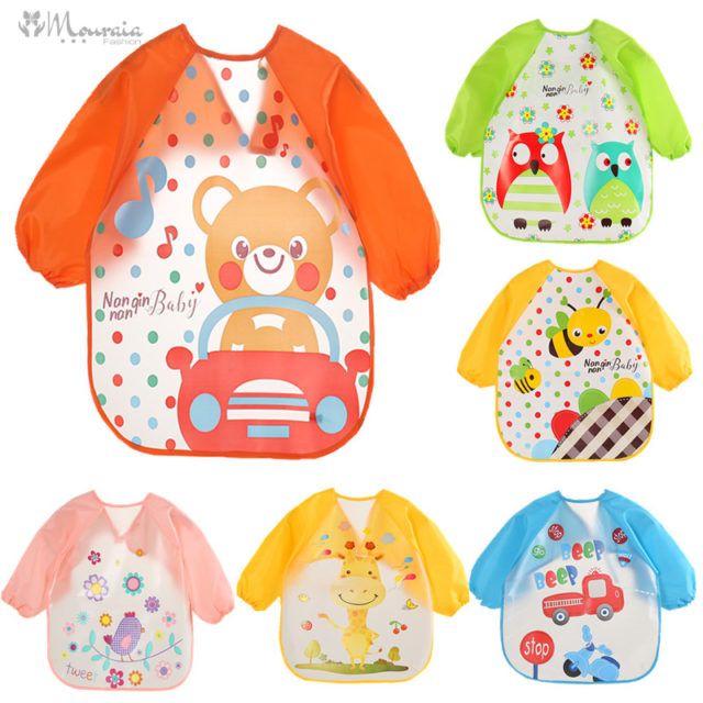Baby's Long Sleeved Printed Polyester Bib