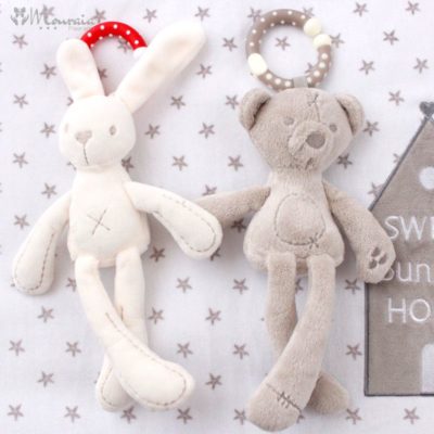 Cute Plush Bear and Rabbit Baby Bed Toy