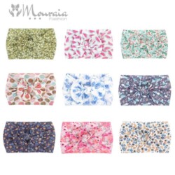 Baby Girl Headband with Bow and Beautiful Color Print