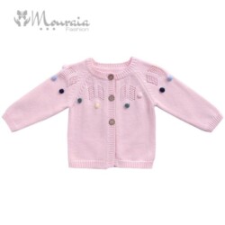 Knitted Cardigan Cotton Sweater for Baby Girls