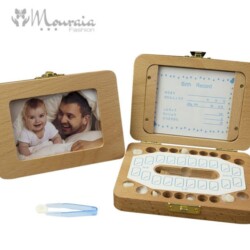 Wood Photo Frame and Baby Tooth Box Organizer